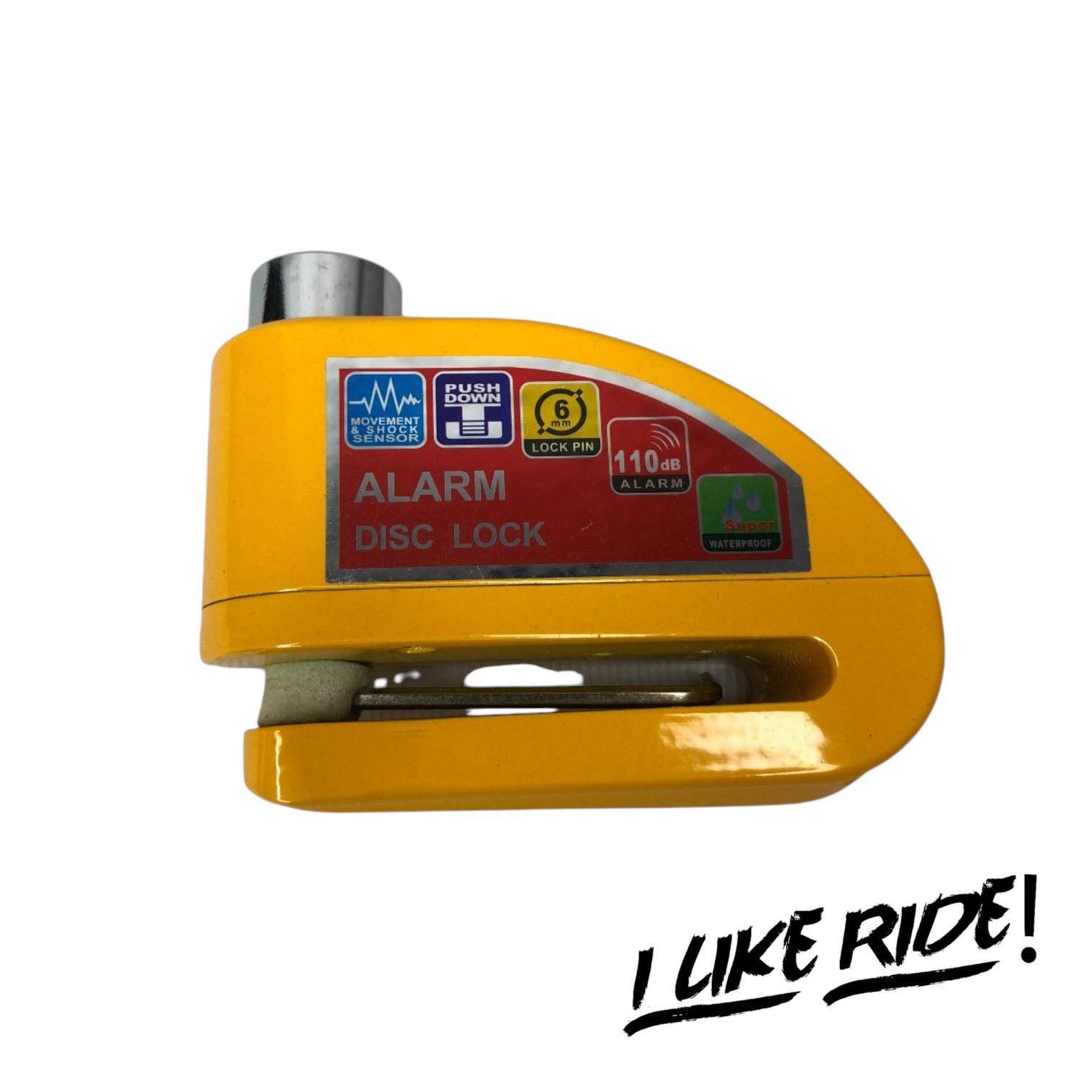 Candado de Disco de Freno con Alarma Amarillo