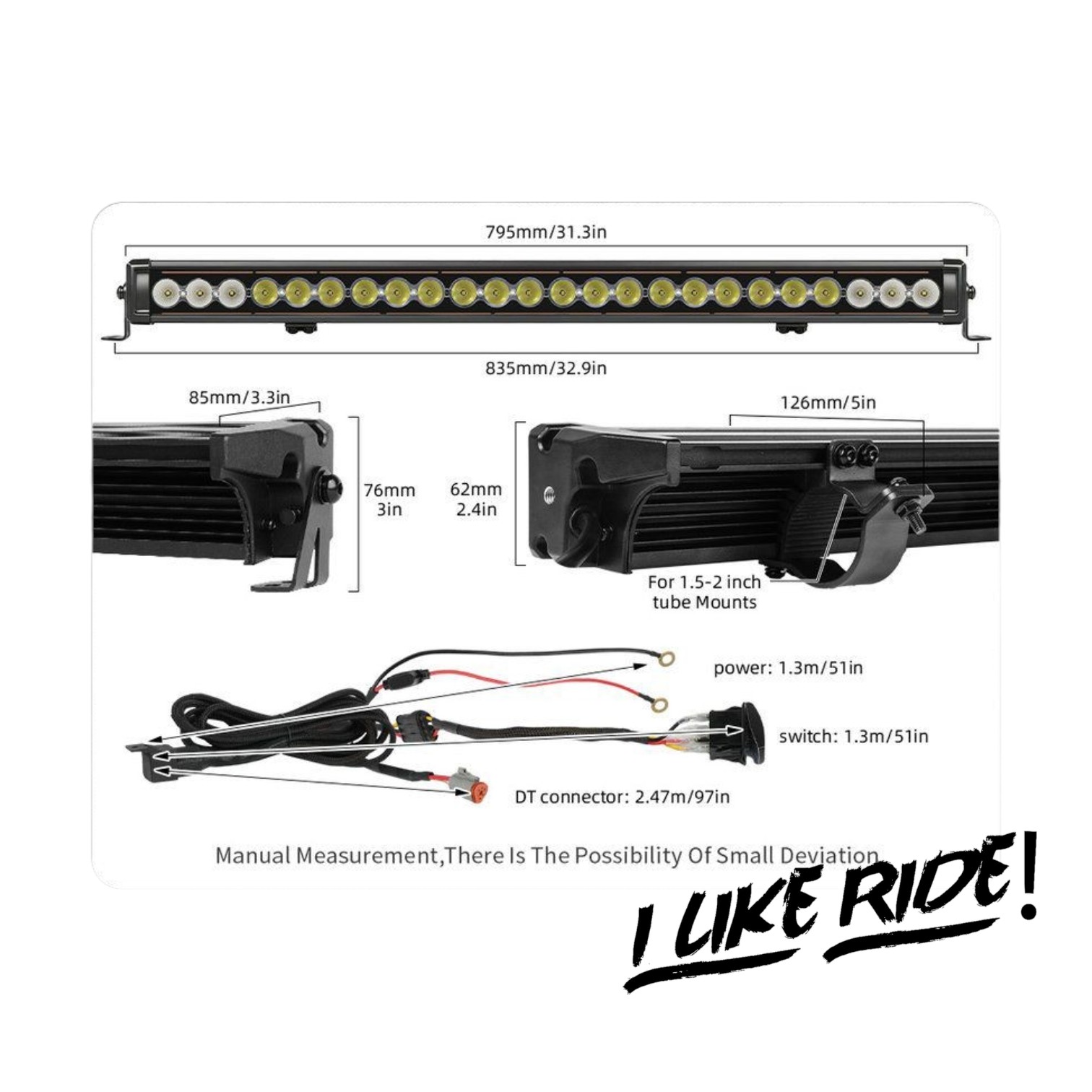 Barra Led RGB 32 Pulgadas Para UTV Cuatrimoto 4x4 - Image 3